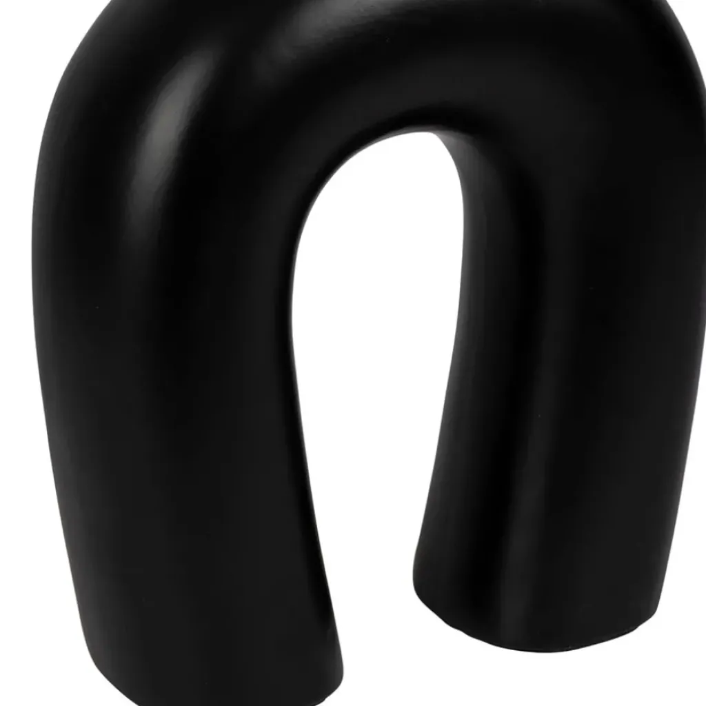 Fabrique de Styles Lampe en céramique ecru et coton noir h45cm - Organic* Lampes À Poser