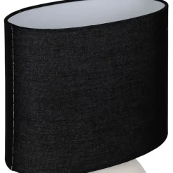 Fabrique de Styles Lampe en céramique et coton ecru et noir h34.5cm - Organic* Lampes À Poser