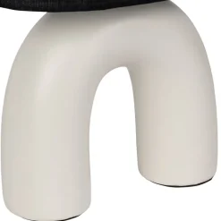 Fabrique de Styles Lampe en céramique et coton ecru et noir h34.5cm - Organic* Lampes À Poser