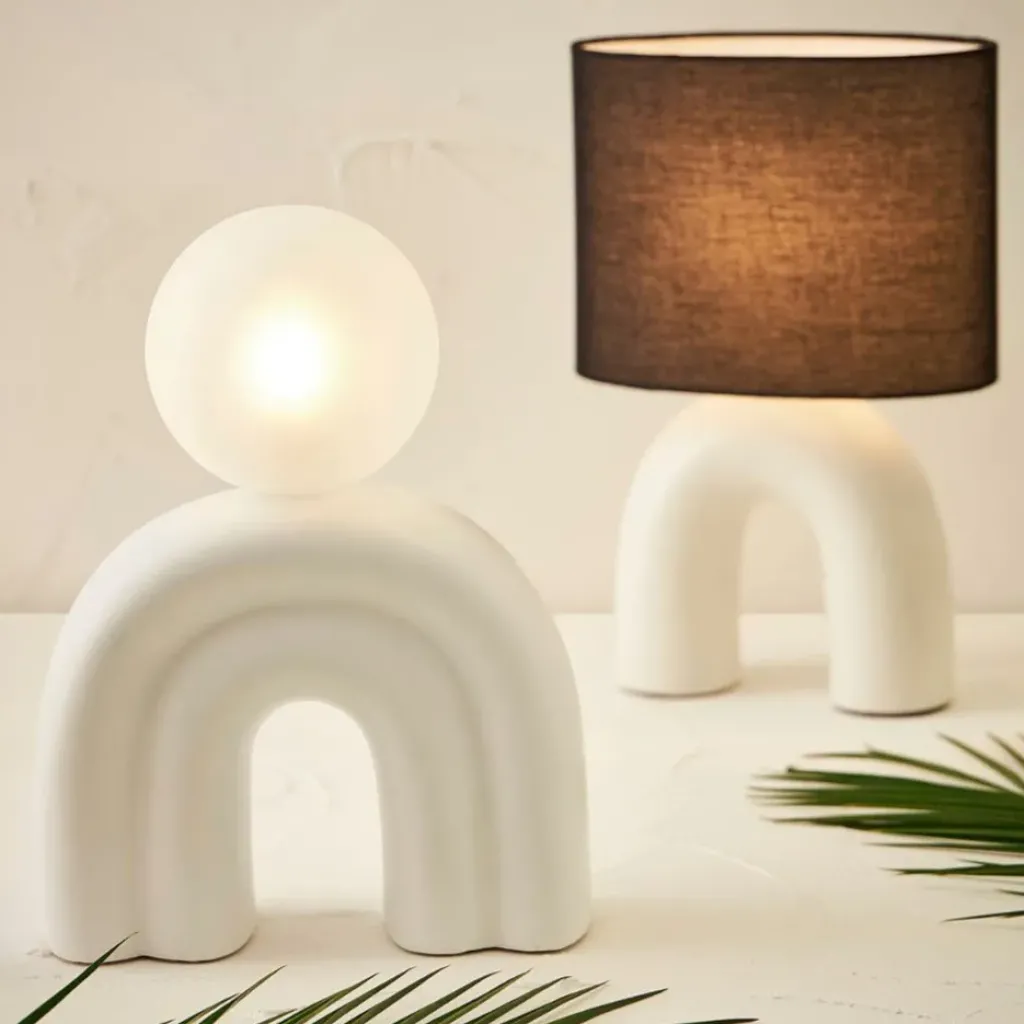 Fabrique de Styles Lampe en céramique et coton h32cm - Organic* Lampes À Poser