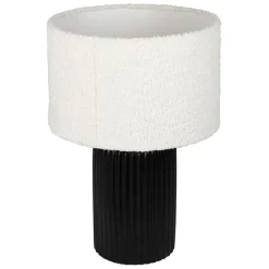 Fabrique de Styles Lampe en céramique noir et coton ecru h41cm - Organic* Lampes À Poser