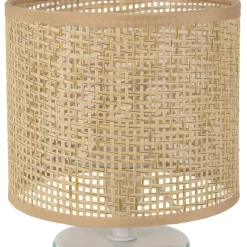 Fabrique de Styles Lampe en céramique rayée et blanc h27cm - Medi* Lampes À Poser