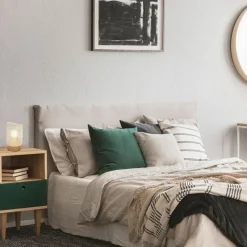 Fabrique de Styles Lampe en métal et effet bois h19.5cm - Ottawa* Lampes À Poser