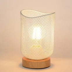 Fabrique de Styles Lampe en métal et effet bois h19.5cm - Ottawa* Lampes À Poser