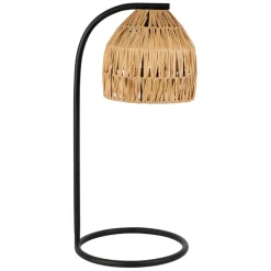 Fabrique de Styles Lampe en raphia et fer naturel et noir h50cm - Tulum* Lampes À Poser
