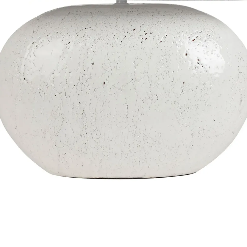 Fabrique de Styles Lampe en terre cuite et lin blanc h50cm - Tahra* Lampes À Poser