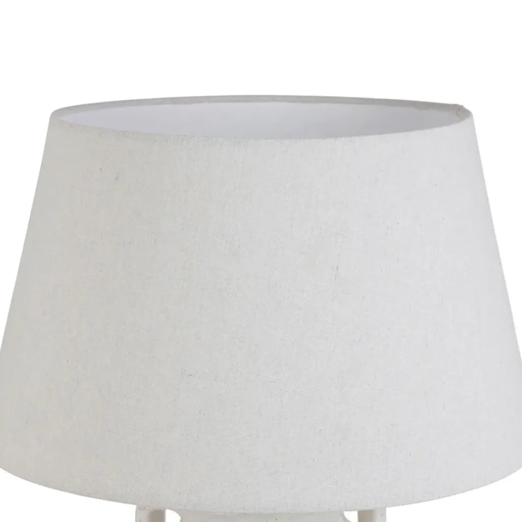 Fabrique de Styles Lampe en terre cuite et lin blanc h47cm - Tahra* Lampes À Poser