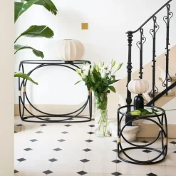 Fabrique de Styles Lampe en terre cuite noir et beige h29cm - Klosen* Lampes À Poser