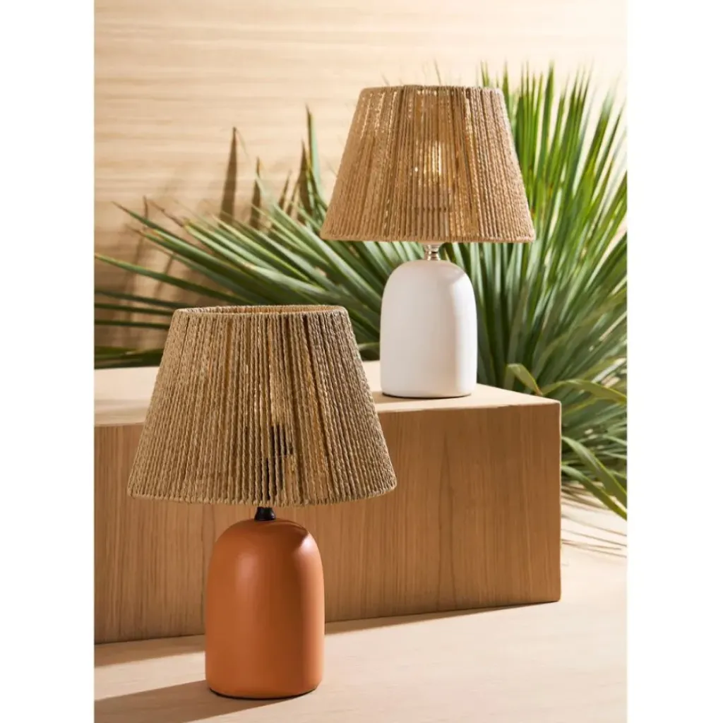 Fabrique de Styles Lampe en terre cuite mate et naturel h32cm - Nira* Lampes À Poser