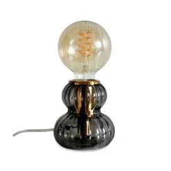 Fabrique de Styles Lampe en verre fumé noir h12cm - Eli* Lampes À Poser