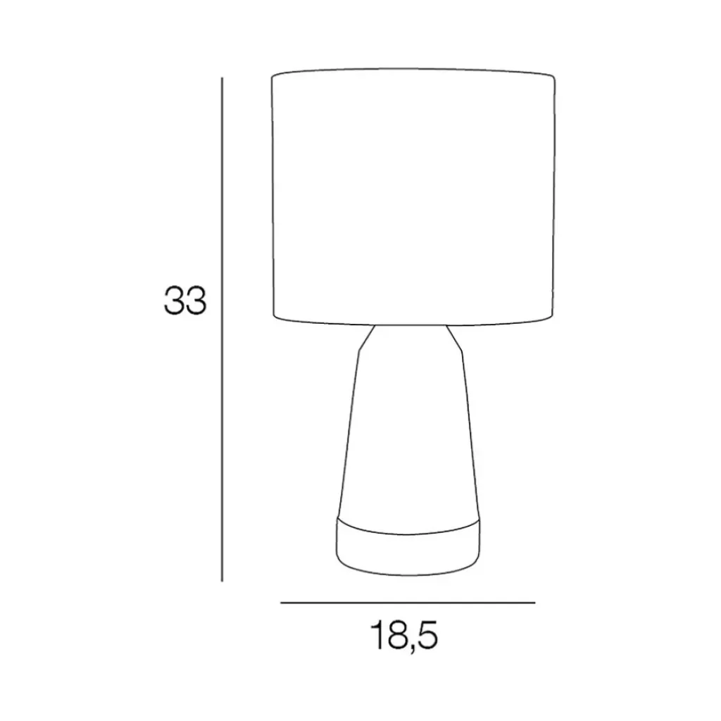 Fabrique de Styles Lampe touch métal effet bois et coton blanc h33cm - Baltik* Lampes À Poser
