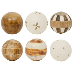 Fabrique de Styles Lot de 6 boules décoratives en résine et ivoire d10cm - Karumba* Petits Objets Déco