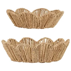 Fabrique de Styles Lot de 2 corbeilles en jonc de mer et fer - Chaumiere* Paniers Et Corbeilles