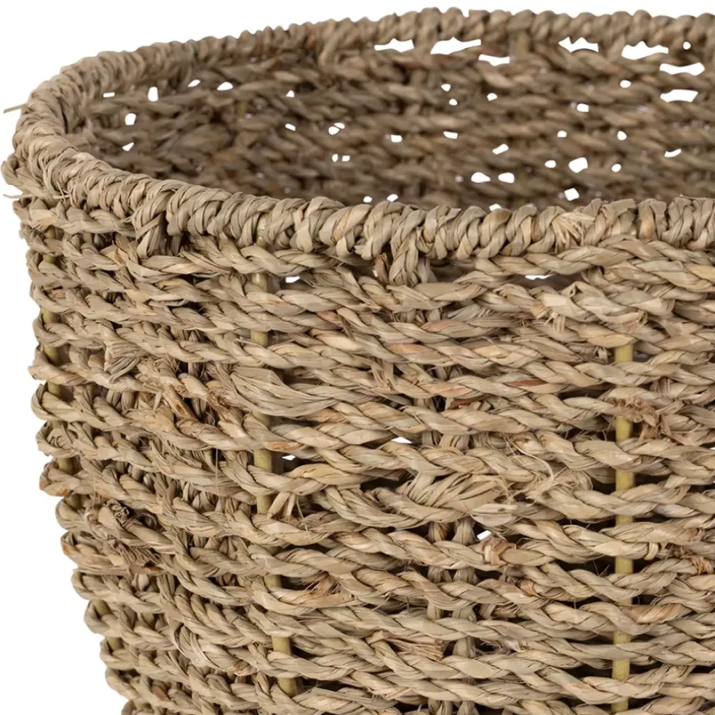 Fabrique de Styles Lot de 2 corbeilles fraise en jonc de mer naturel et vert - Les Fruits* Paniers Et Corbeilles