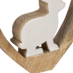 Fabrique de Styles Lot de 2 Lapins cœur en manguier naturel et blanc - Floréal* Petits Objets Déco