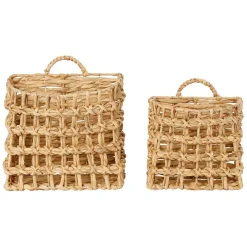 Fabrique de Styles Lot de 2 paniers en jacynthe d'eau et fer - Famille* Paniers Et Corbeilles