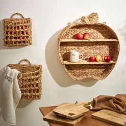 Fabrique de Styles Lot de 2 paniers en jacynthe d'eau et fer - Famille* Paniers Et Corbeilles