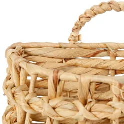 Fabrique de Styles Lot de 2 paniers en jacynthe d'eau et fer - Famille* Paniers Et Corbeilles