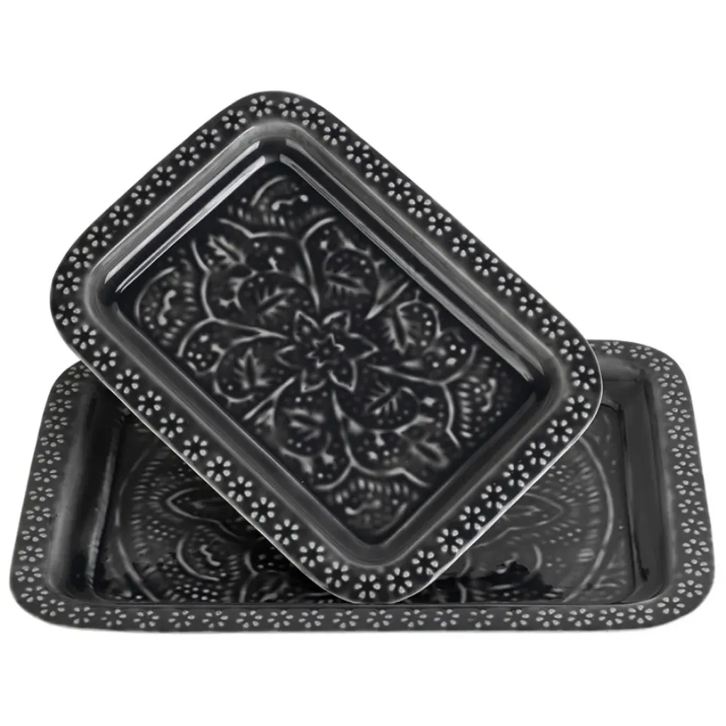 Fabrique de Styles Lot de 2 plateaux en fer - Arabise* Plateaux