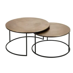 Fabrique de Styles Lot de 2 table gigogne en aluminium et fer - Felia* Table Basses
