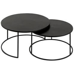 Fabrique de Styles Lot de 2 table gigogne en aluminium et fer - Felia* Table Basses