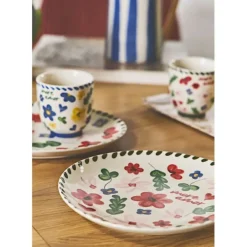 Fabrique de Styles Lot de 4 tasses en grès fleur 17cl - Bellagio* Tasses Et Mugs