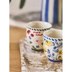 Fabrique de Styles Lot de 4 tasses en grès fleur 17cl - Bellagio* Tasses Et Mugs