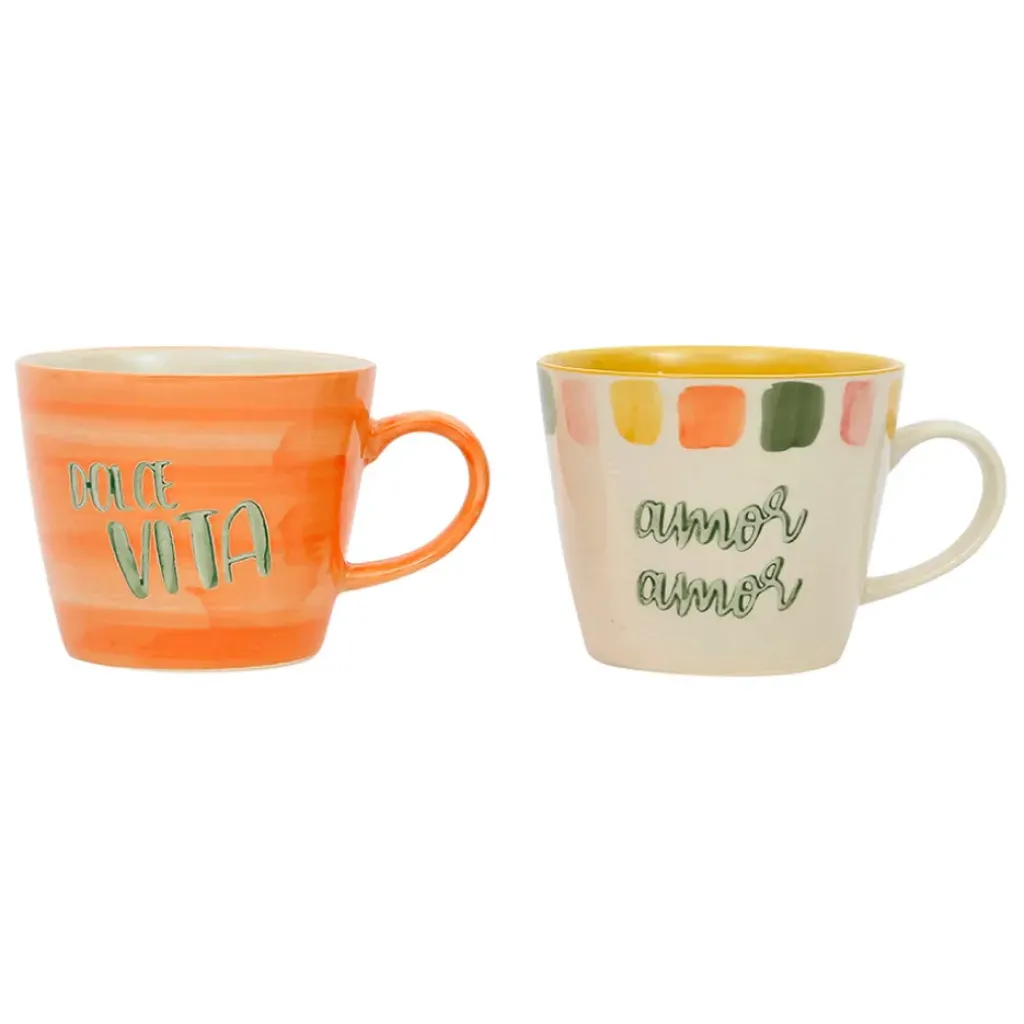 Fabrique de Styles Lot de 2 tasses en grès 35cl - Dolce Vita* Tasses Et Mugs