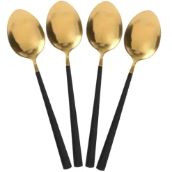 Fabrique de Styles Menagère 16 pieces doré et noir en acier inoxydable* Ménagères