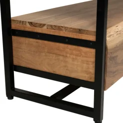 Fabrique de Styles Meuble Tv 3 portes en acacia et pieds en fer noir - Brooklyn* Meubles Tv