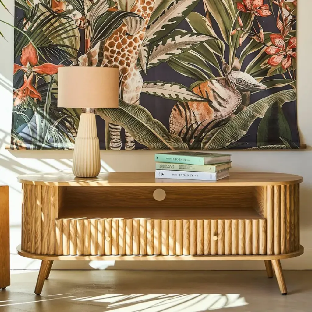 Fabrique de Styles Meuble TV en bois L130cm - Saori* Meubles Tv