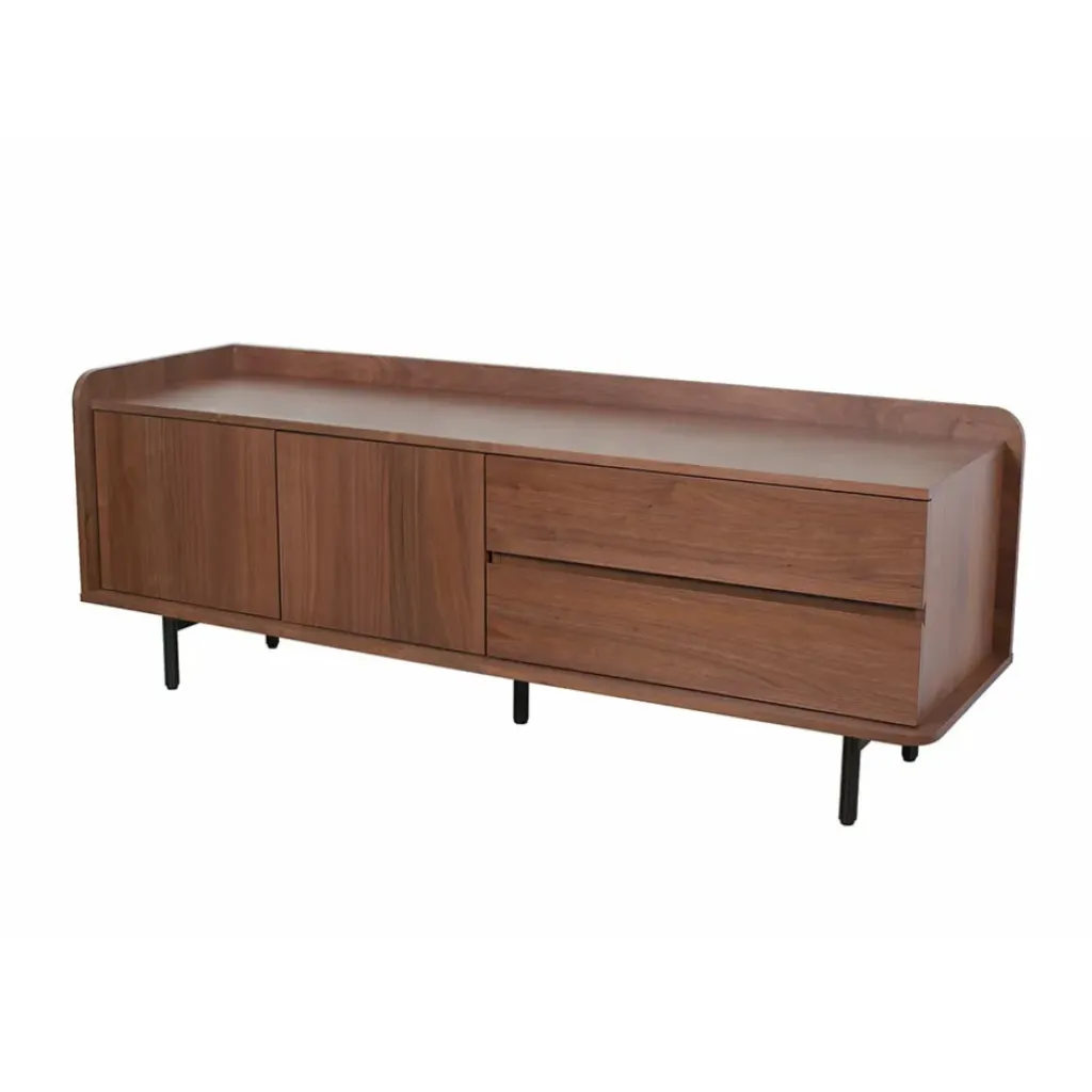 Fabrique de Styles Meuble TV en placage noyer 150x55cm - Gino* Meubles Tv