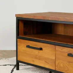 Fabrique de Styles Meuble TV en teck massif 3 tiroirs L150cm - Alix* Meubles Tv