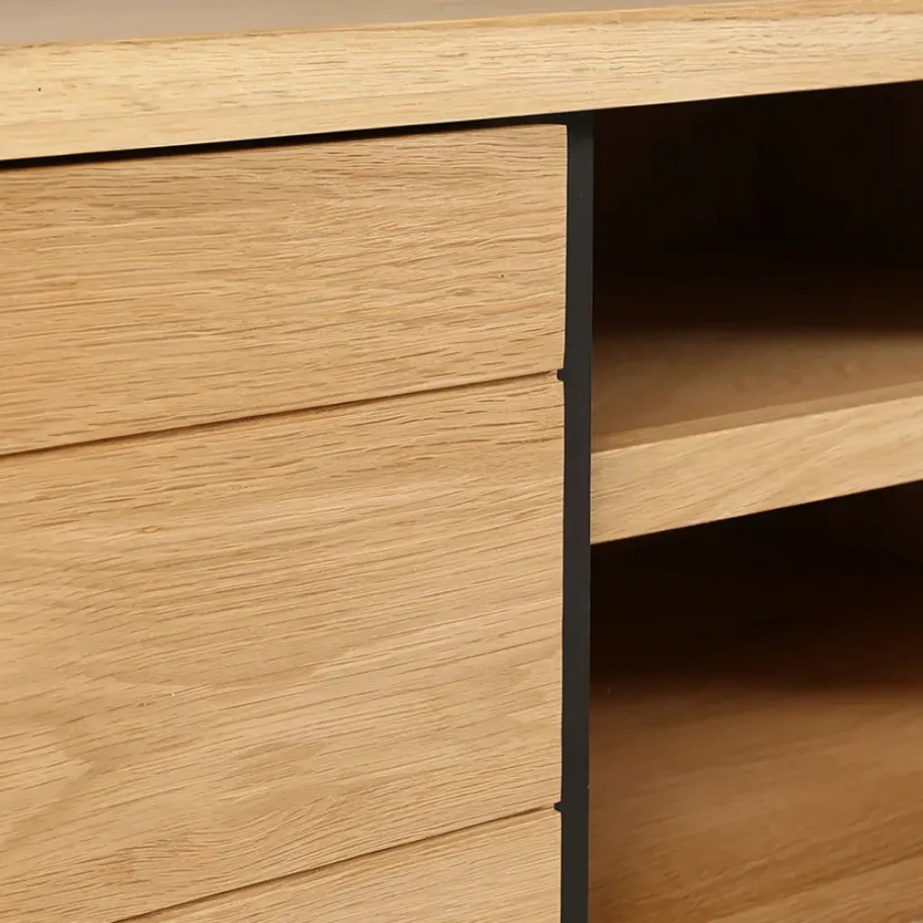 Fabrique de Styles Meuble TV en chêne 2 portes L150cm - Manny* Meubles Tv