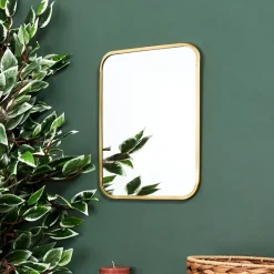 Fabrique de Styles Miroir carre contour dore 34x25cm* Miroirs