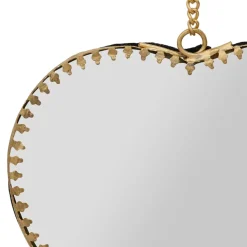 Fabrique de Styles Miroir cœur en laiton et miroir 12.5x13.5cm - Cœur* Miroirs