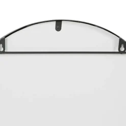 Fabrique de Styles Miroir en fer noir arrondie avec étagere bambou naturel 50.5x70cm - Garden* Miroirs