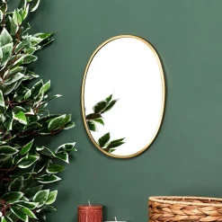 Fabrique de Styles Miroir ovale contour dore 34x25cm* Miroirs