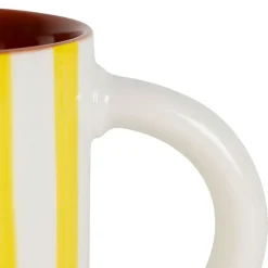Fabrique de Styles Mug en grès rayé jaune et blanc 40cl - Alaria* Tasses Et Mugs