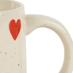 Fabrique de Styles Mug Merci en grès et rouge moucheté 35cl - Famille* Tasses Et Mugs