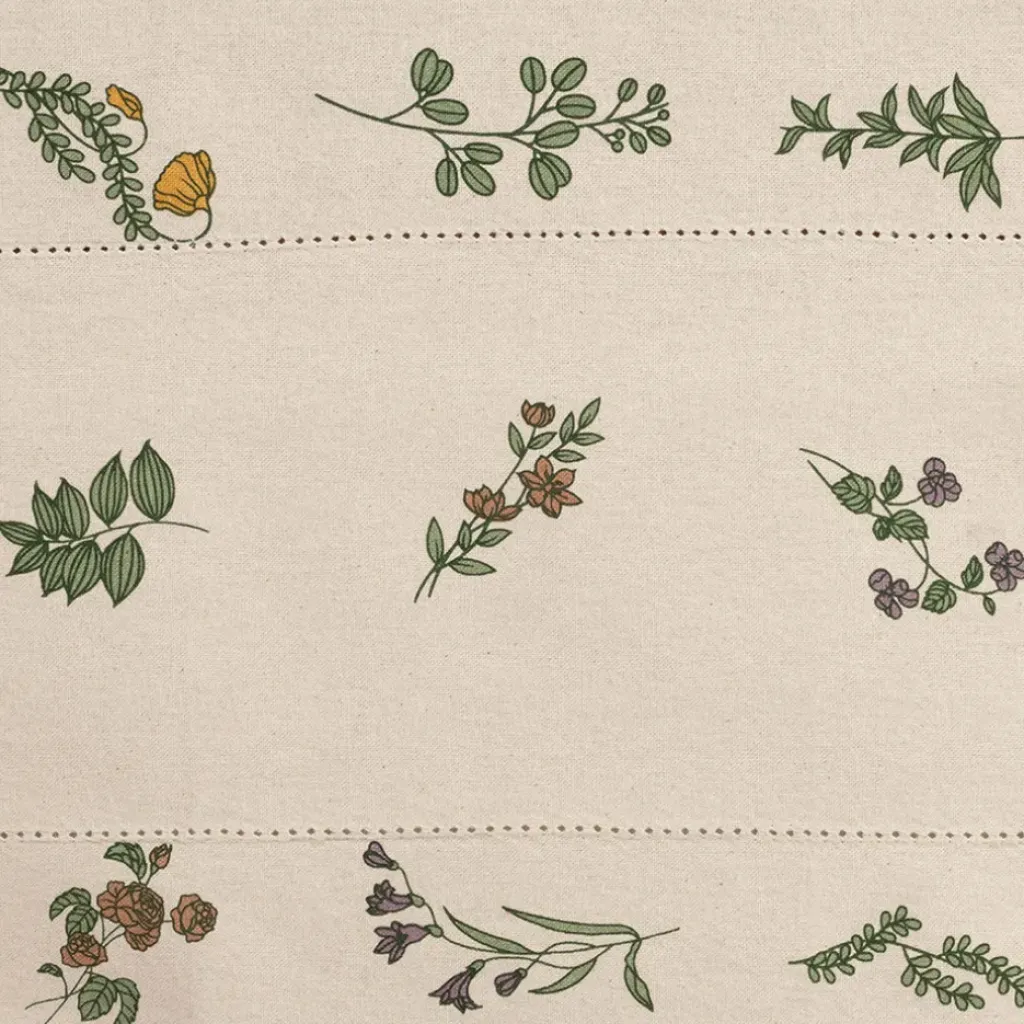 Fabrique de Styles Nappe carrée en coton naturel et vert 160x160cm - Juline* Nappes