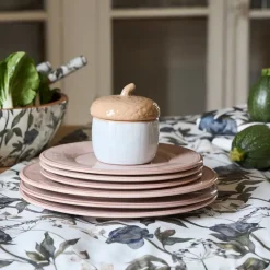 Fabrique de Styles Nappe en coton gris vert 320x160cm - Rose noire* Nappes