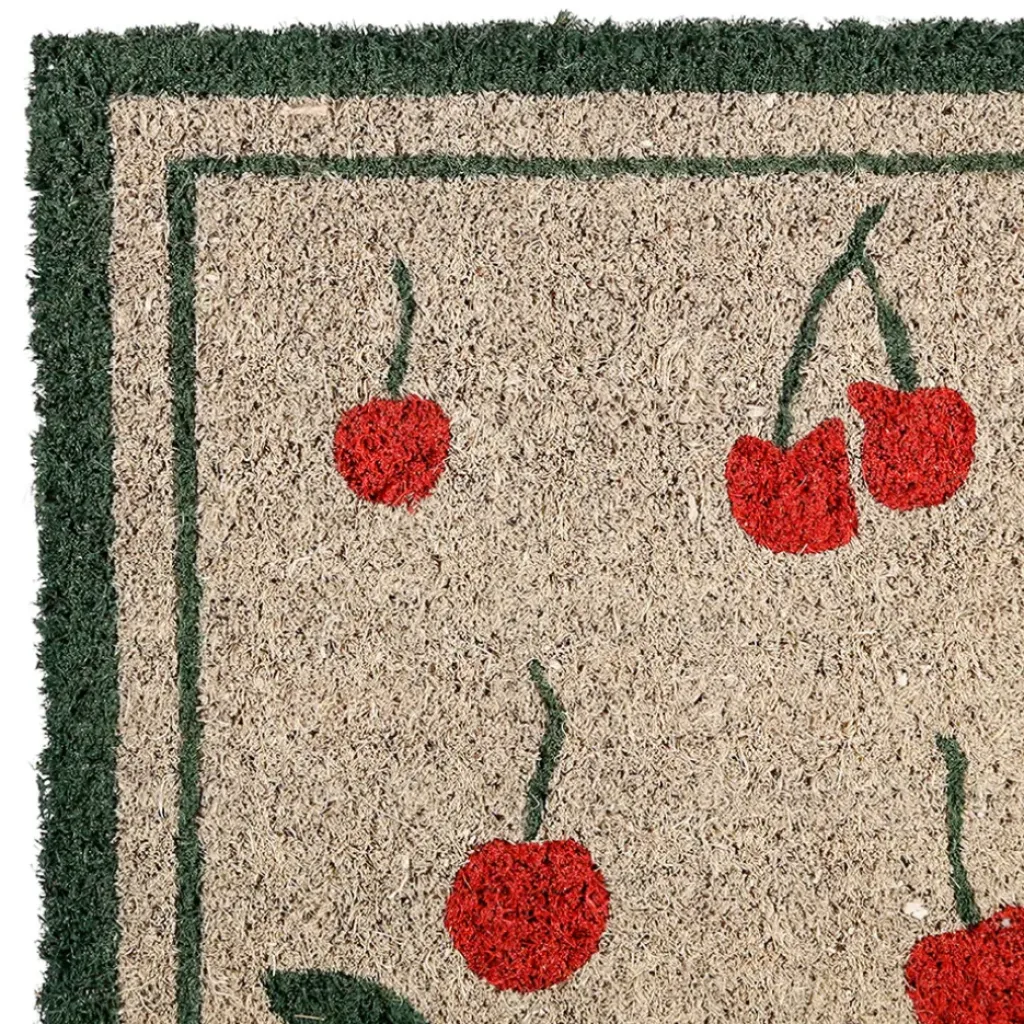 Fabrique de Styles Paillasson cerise en coco gris et rouge 73x43 - Cerise* Paillassons