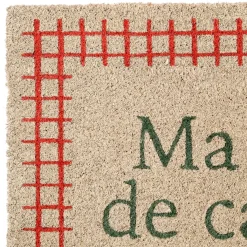Fabrique de Styles Paillasson maison de campagne en coco gris et rouge 73x43cm - Campagne* Paillassons