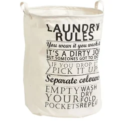 Fabrique de Styles Panier à linge « règles blanchisserie » en toile* Rangements Salle De Bain