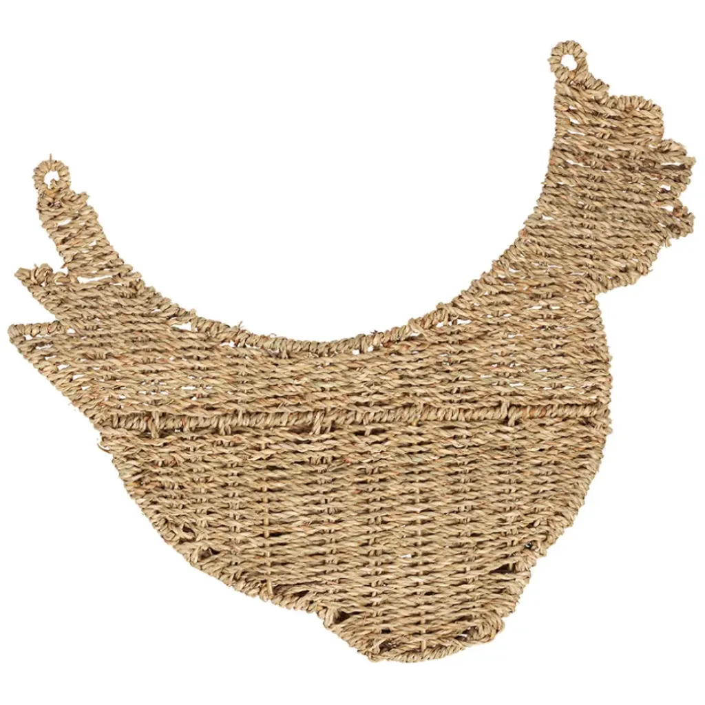 Fabrique de Styles Panier mural poule en jonc de mer 42x38cm - Chaumière* Paniers Et Corbeilles