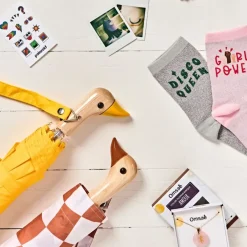 Fabrique de Styles Parapluie compact manche tête de canard peanut butter checkers* Accessoires Mode