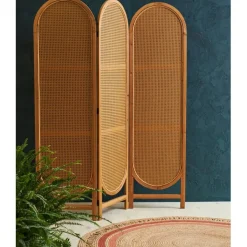 Fabrique de Styles Paravent en sapin et rotin 150xh180cm - Balamea* Têtes De Lit Et Paravents