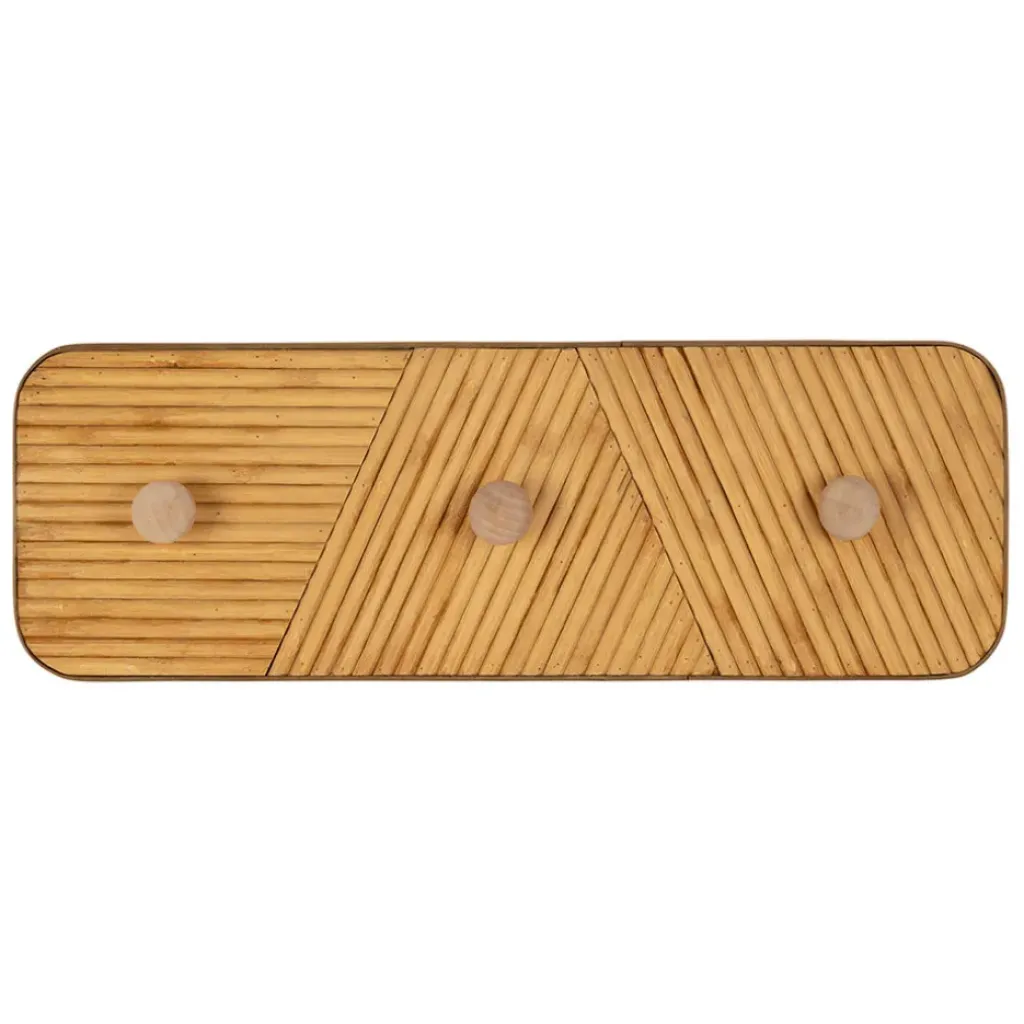 Fabrique de Styles Patere 3 crochets en bambou et sapin - Saori* Patères