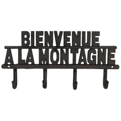 Fabrique de Styles Patère 4 crochets Bienvenue à la montagne en fonte - Minrai* Patères